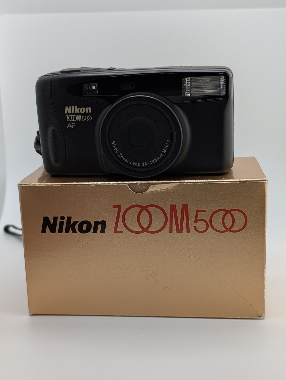 VINTAGE Nikon Zoom 500 AF 35mm Film Point &Shoot Gold BOX Camera Tested Working